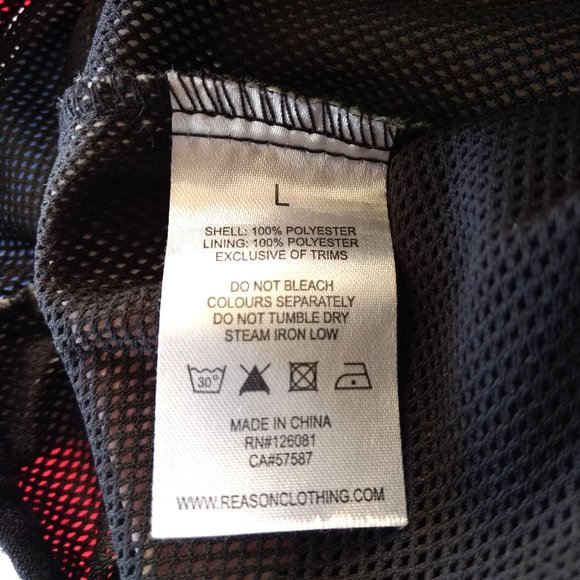 REASON Brand‎ Windbreaker Jacket Men's L Multicolor Abstract 1/4 Zip Hood Lining - Picture 12 of 14